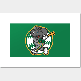 Oakland A's Elephant Baseball Posters and Art